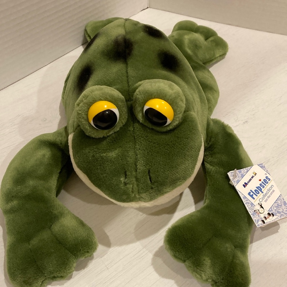 Flopsies Collection Jumpin Jacques Frog Toad Plush Stuffed Animal Green Soft 14”
